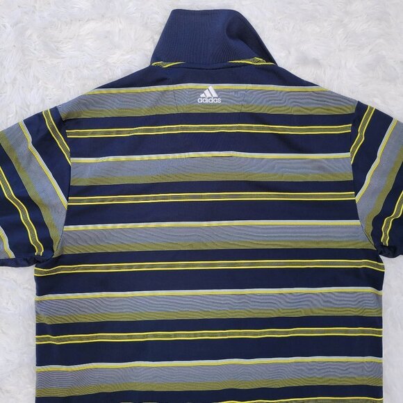 Adidas Men's Polo Shirt with Horizontal Stripes - Size Medium - Picture 3 of 11